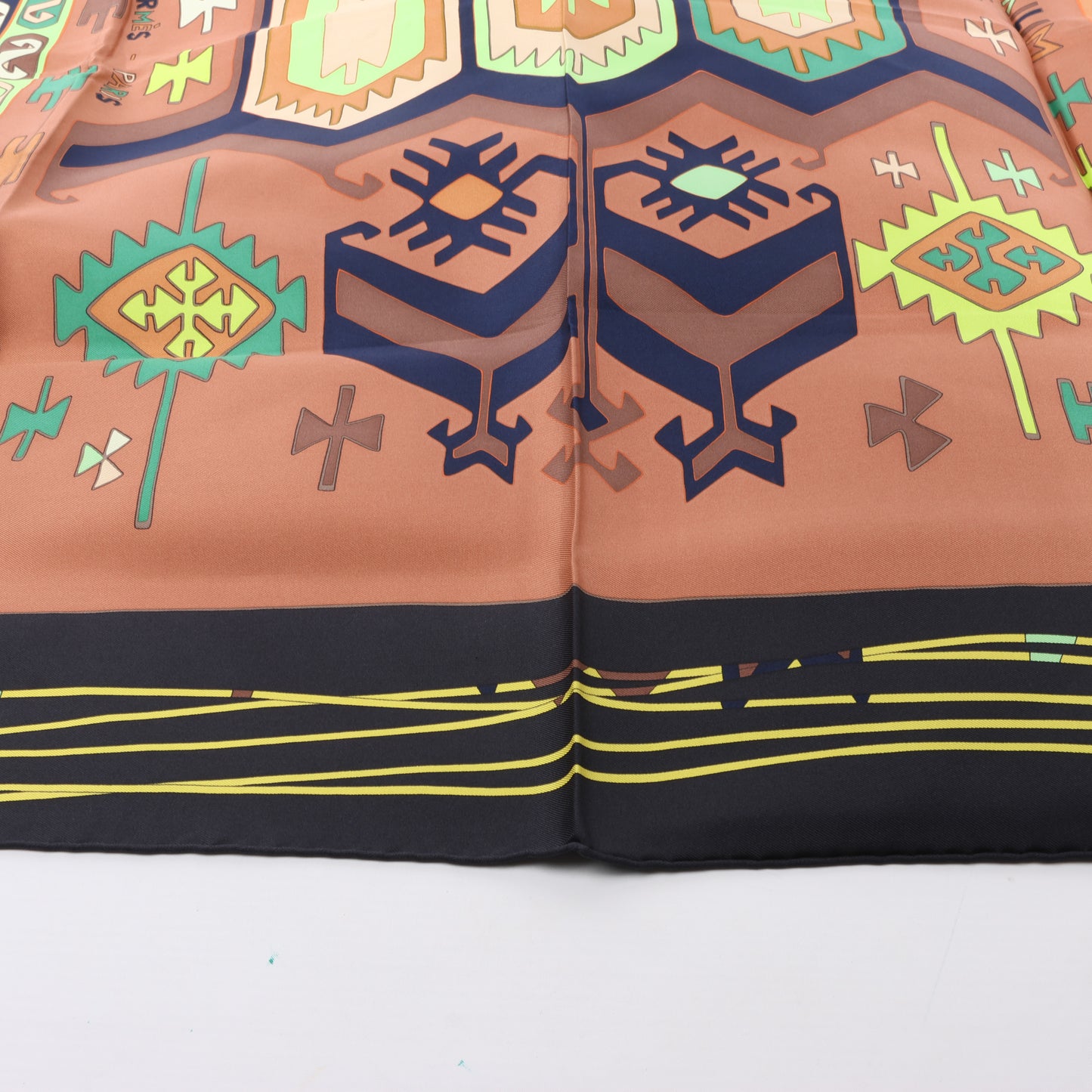 Hermès Carré 90 "KILIM" Silk handkerchief in Brown