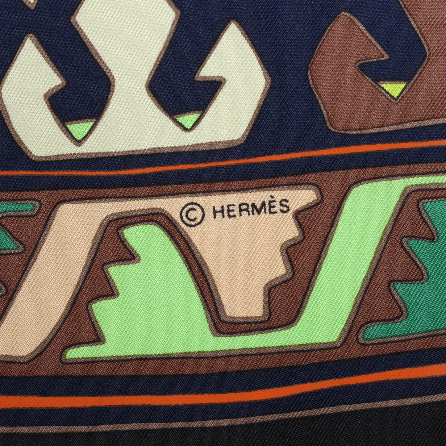 Hermès Carré 90 "KILIM" Silk handkerchief in Brown