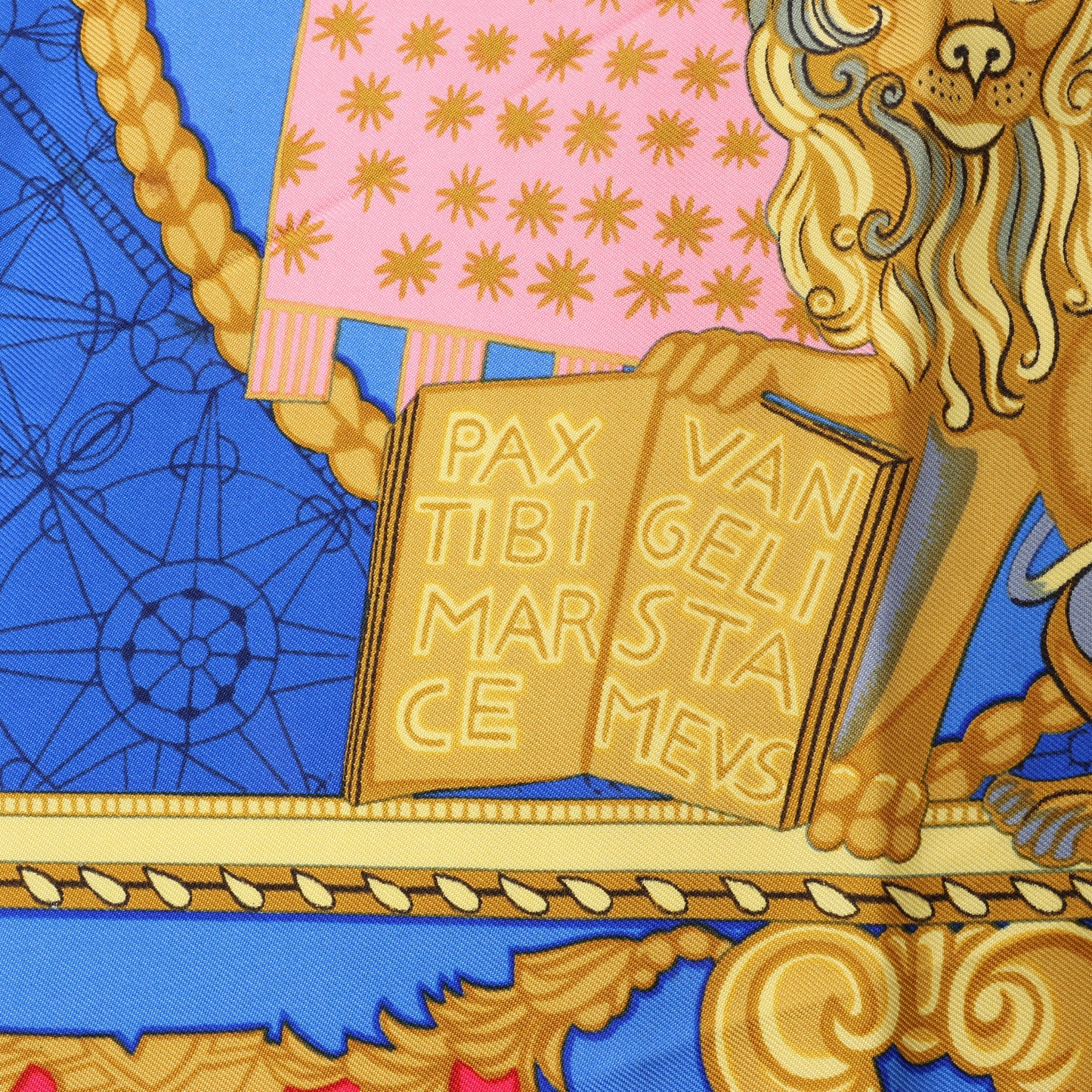 Hermès Carré 90 "LES BISSONE DE VENISE" 100% Silk Scarf in Blue