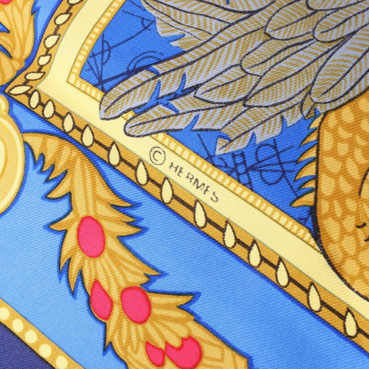 Hermès Carré 90 "LES BISSONE DE VENISE" 100% Silk Scarf in Blue