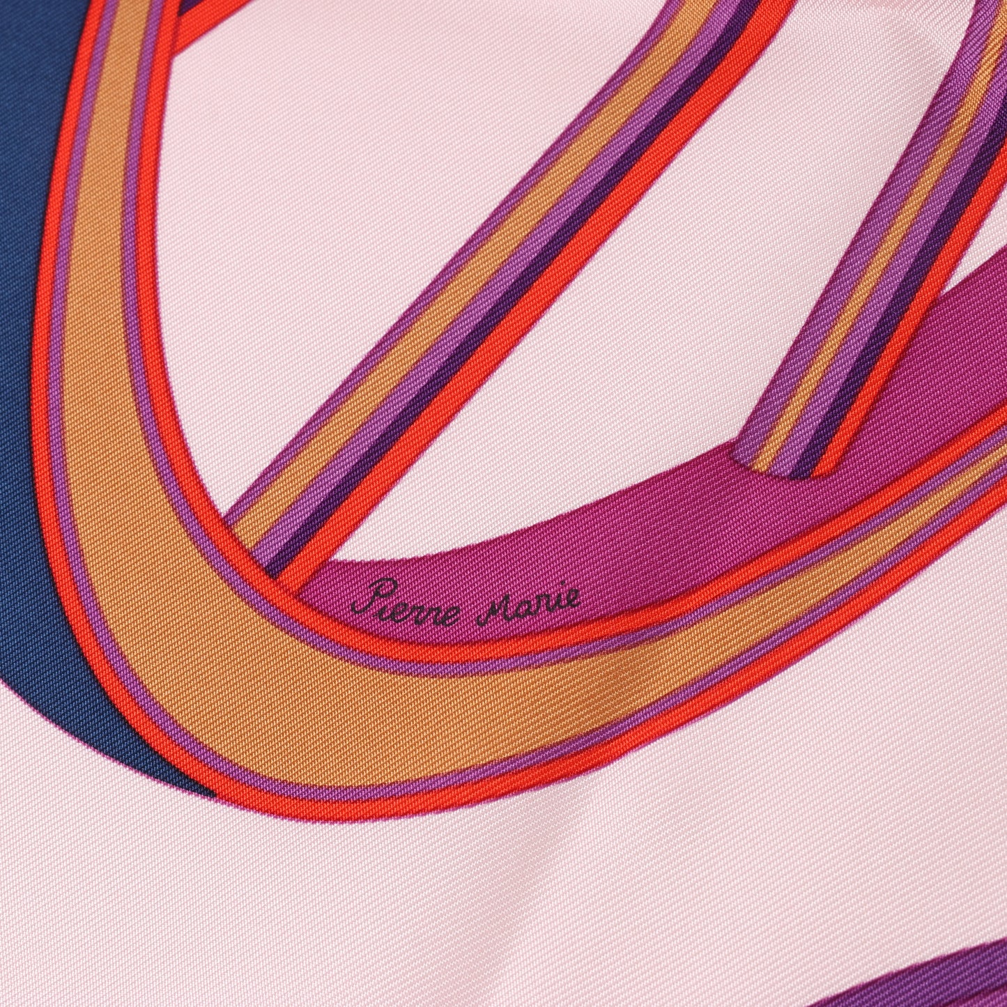 Hermès Carré 90 "LES ROUES DE PHAETON" Foulard 100% Soie en Orange x Rose