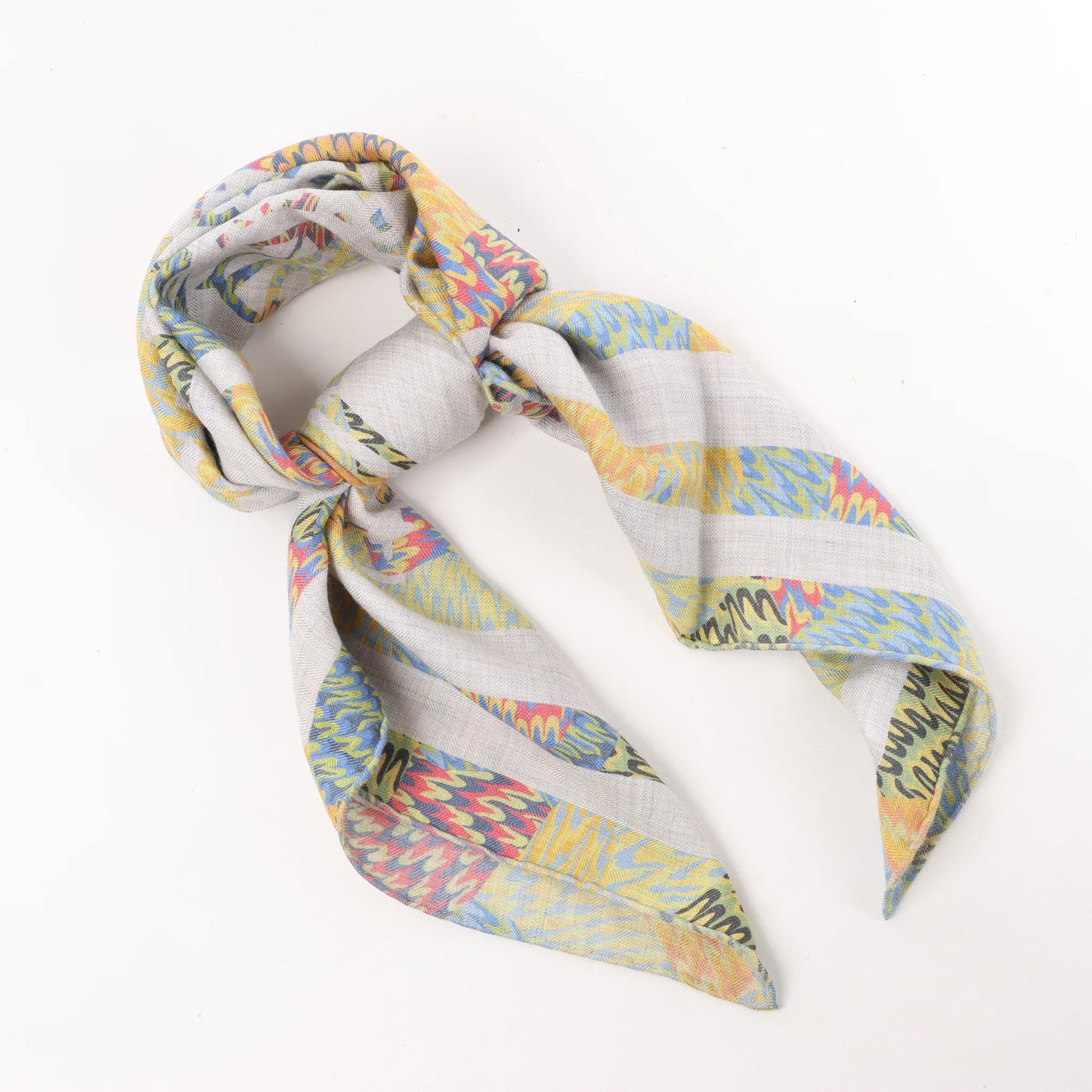 Hermès Carré 90 "MARBLE EX-LIBRIS" Cashmere & Silk handkerchief in Multicolor