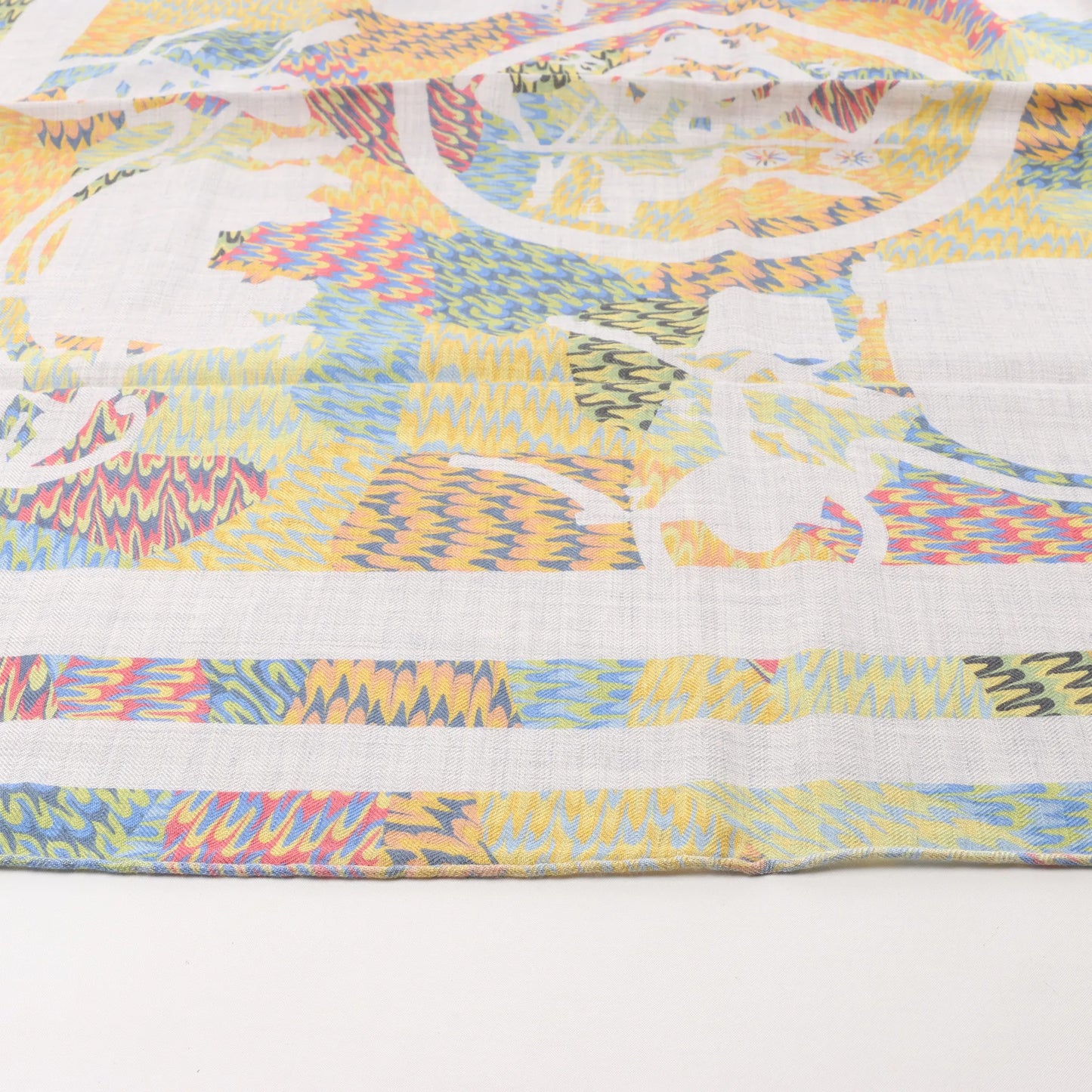 Hermès Carré 90 "MARBLE EX-LIBRIS" Cashmere & Silk handkerchief in Multicolor
