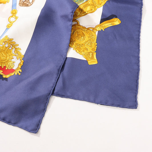 Hermès Carré 90 "Mémoire d'Hermes" Mouchoir en Soie Bleu Marine