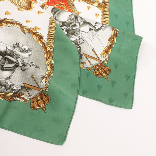 Hermès Carré 90 "NAPOLEON" Silk handkerchief in Green