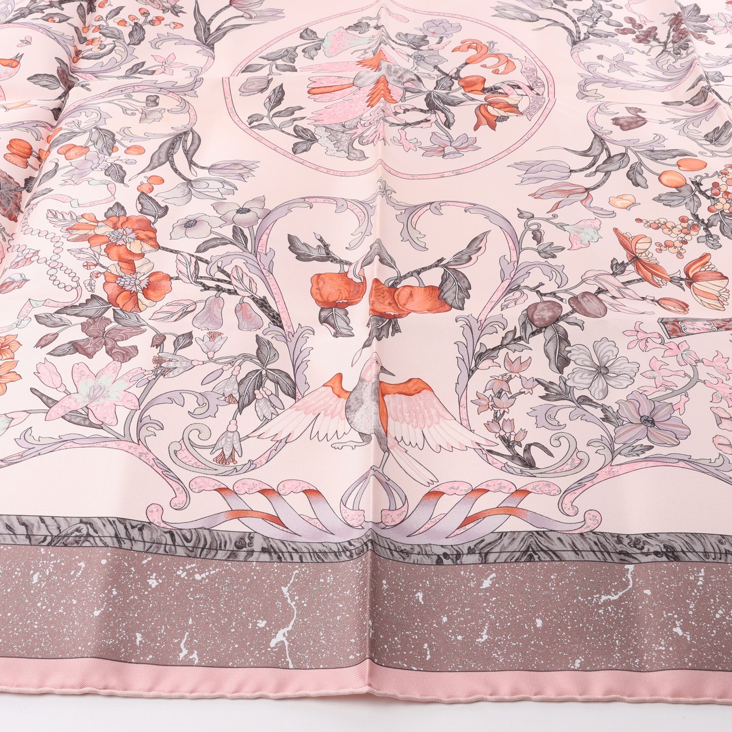 Hermès Carré 90 "PIERRES d' ORIENT et d' OCCIDENT" Silk handkerchief in Pink