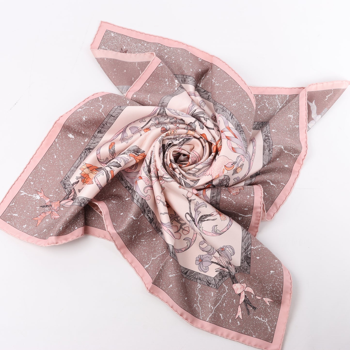 Hermès Carré 90 "PIERRES d' ORIENT et d' OCCIDENT" Silk handkerchief in Pink