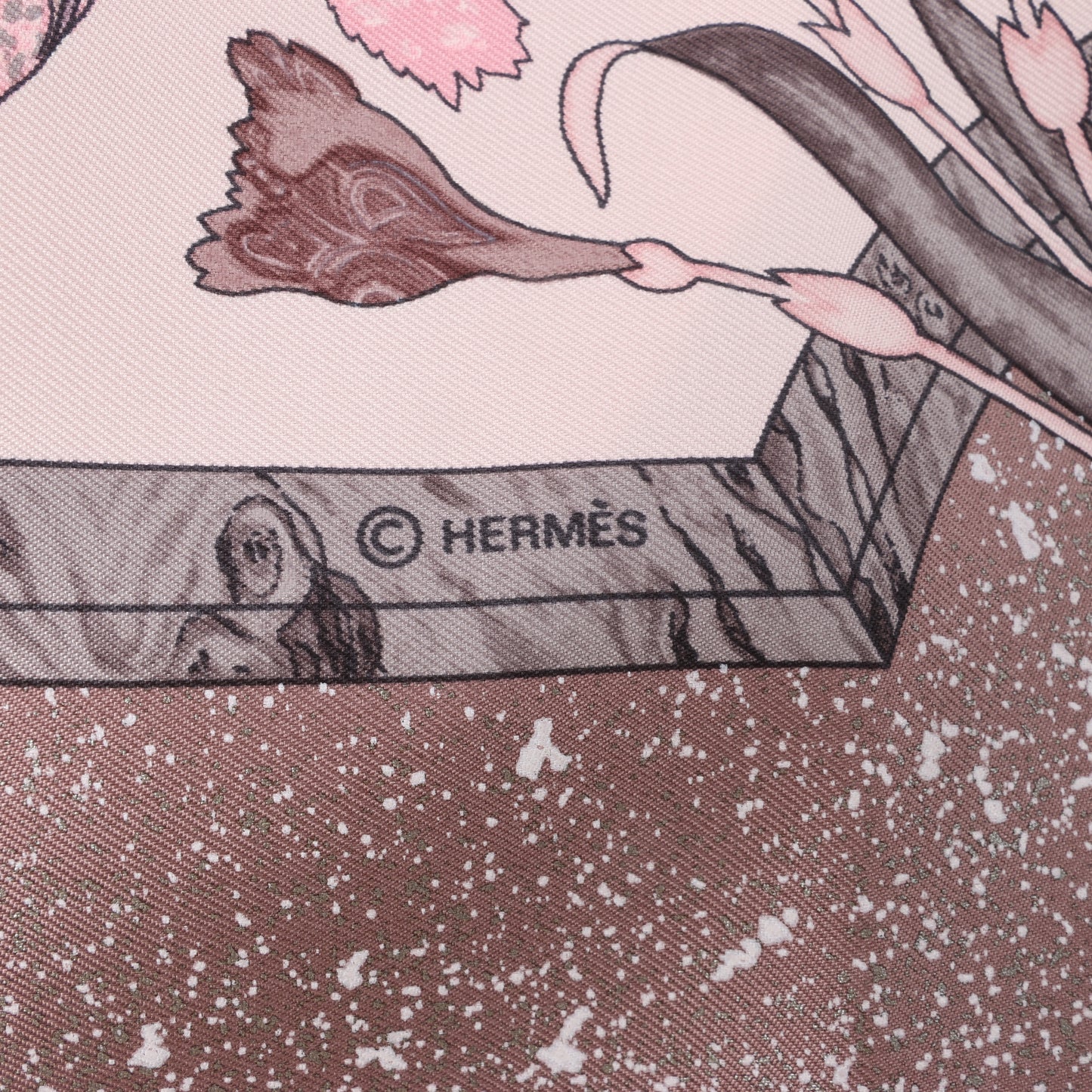 Hermès Carré 90 "PIERRES d' ORIENT et d' OCCIDENT" Silk handkerchief in Pink