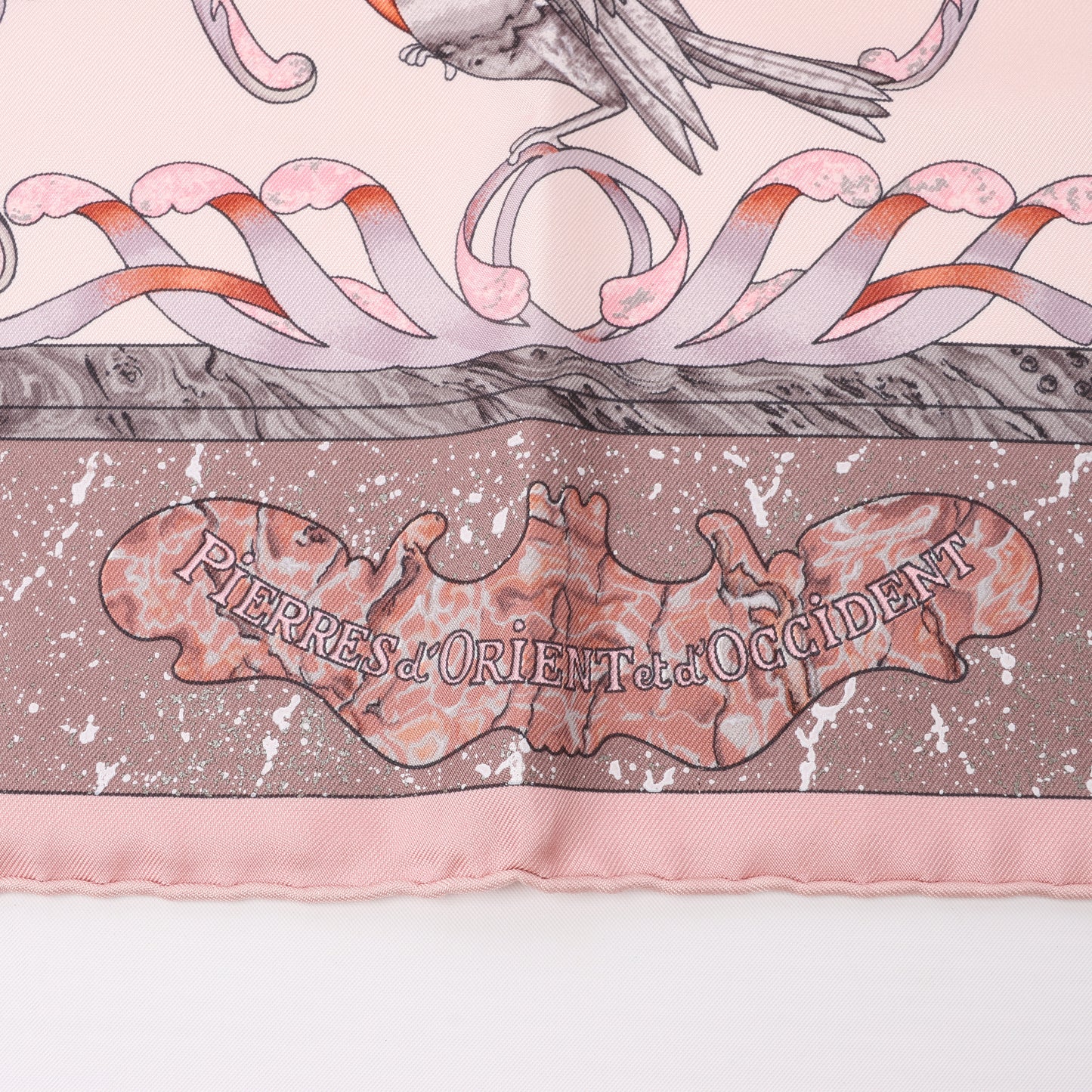 Hermès Carré 90 "PIERRES d' ORIENT et d' OCCIDENT" Silk handkerchief in Pink