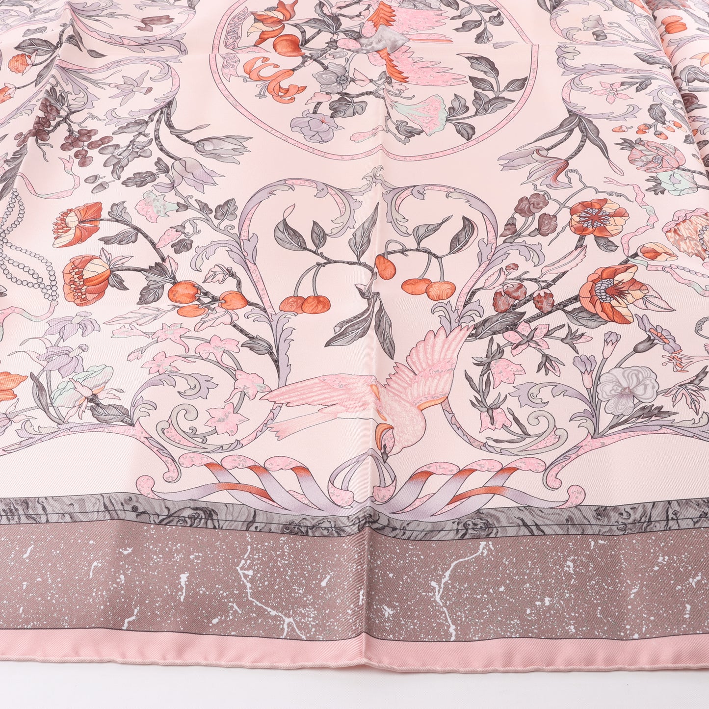 Hermès Carré 90 "PIERRES d' ORIENT et d' OCCIDENT" Silk handkerchief in Pink