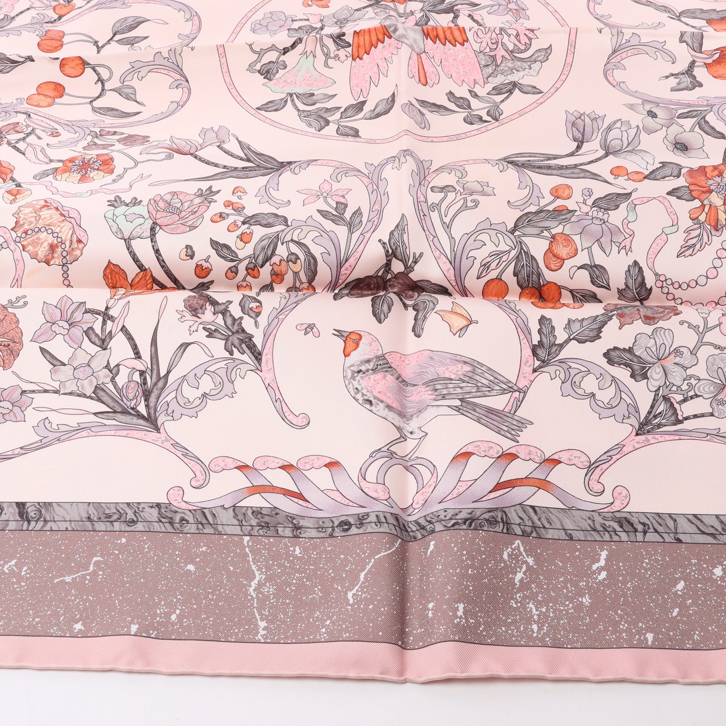 Hermès Carré 90 "PIERRES d' ORIENT et d' OCCIDENT" Silk handkerchief in Pink