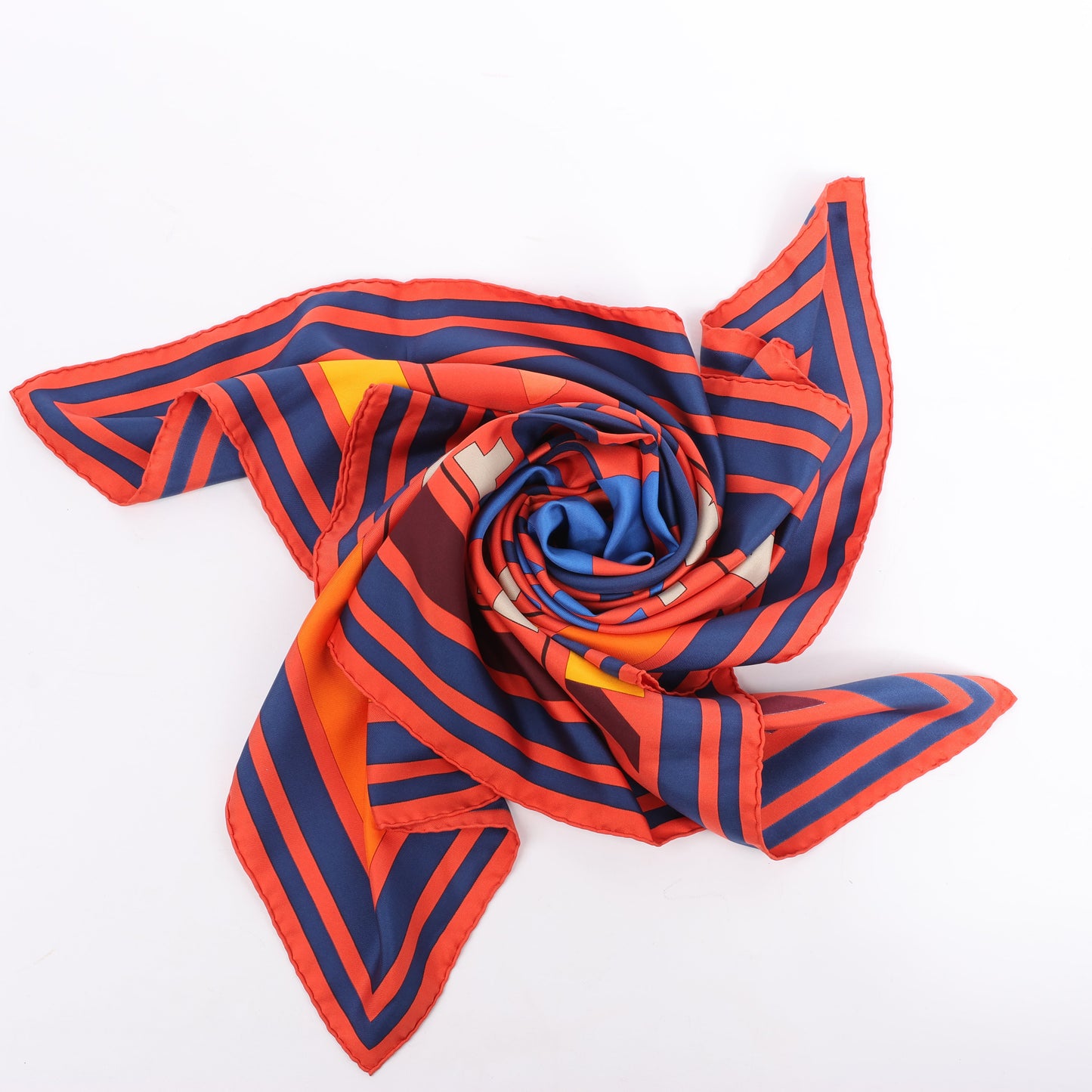 Hermès Carré 90 „Puzzle“ 100% Seidenschal in Orange