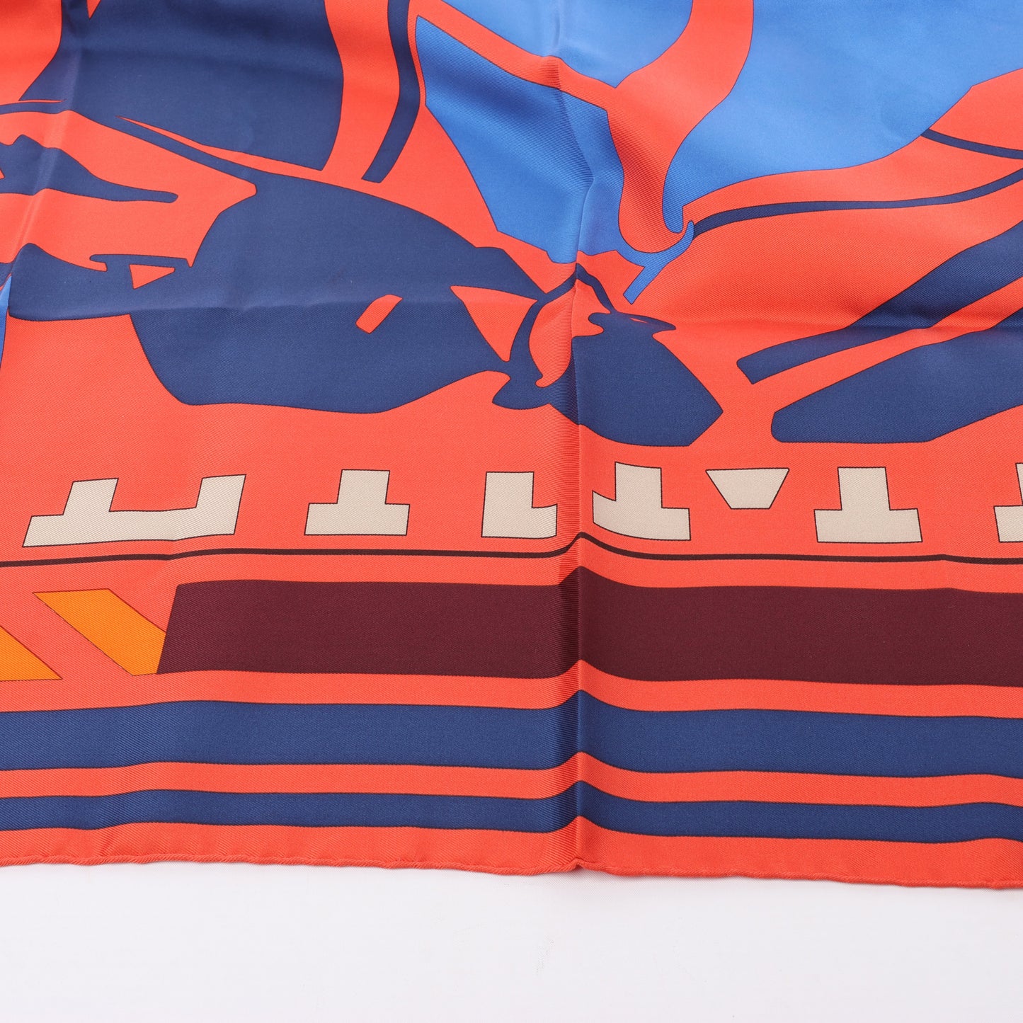 Hermès Carré 90 „Puzzle“ 100% Seidenschal in Orange