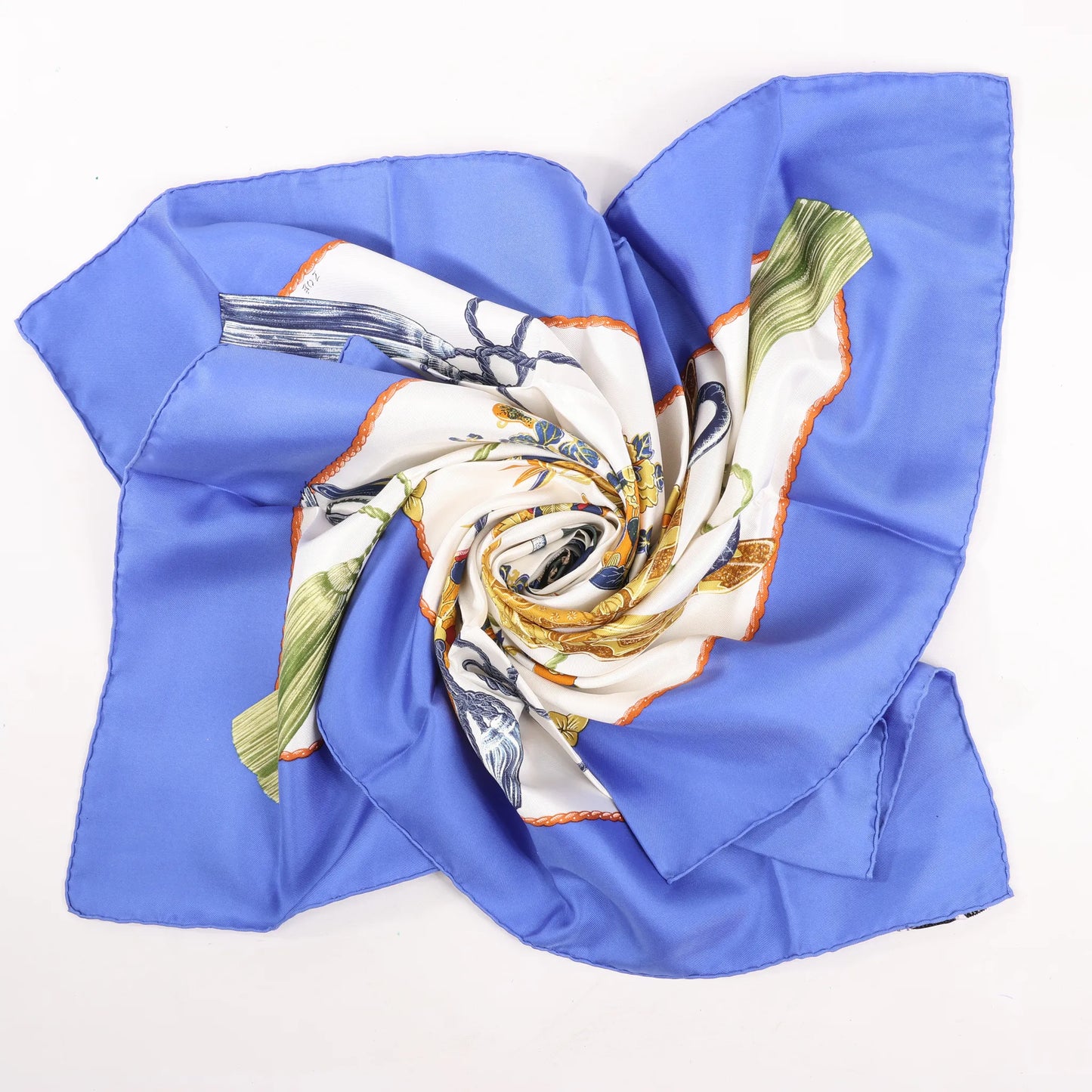 Hermès Carré 90 "SAMOURAI" Silk handkerchief in Blue