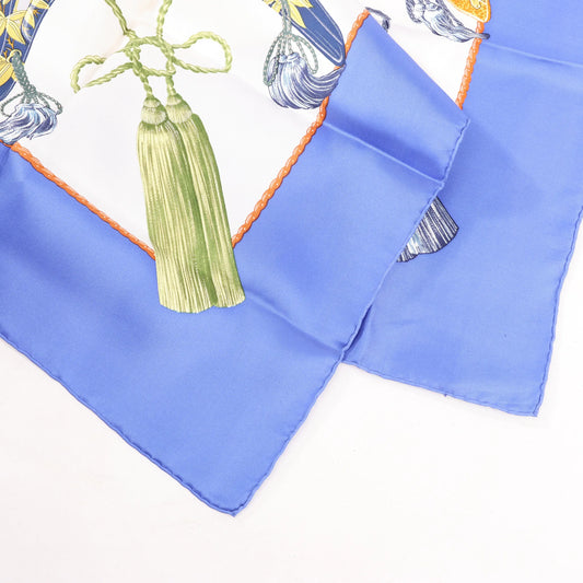 Hermès Carré 90 "SAMOURAI" Silk handkerchief in Blue