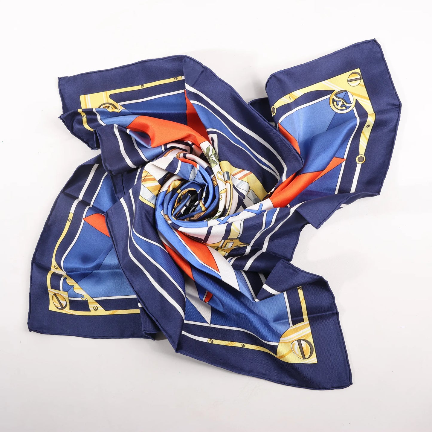 Hermès Carré 90 "SEXTANTS" Silk handkerchief in Blue