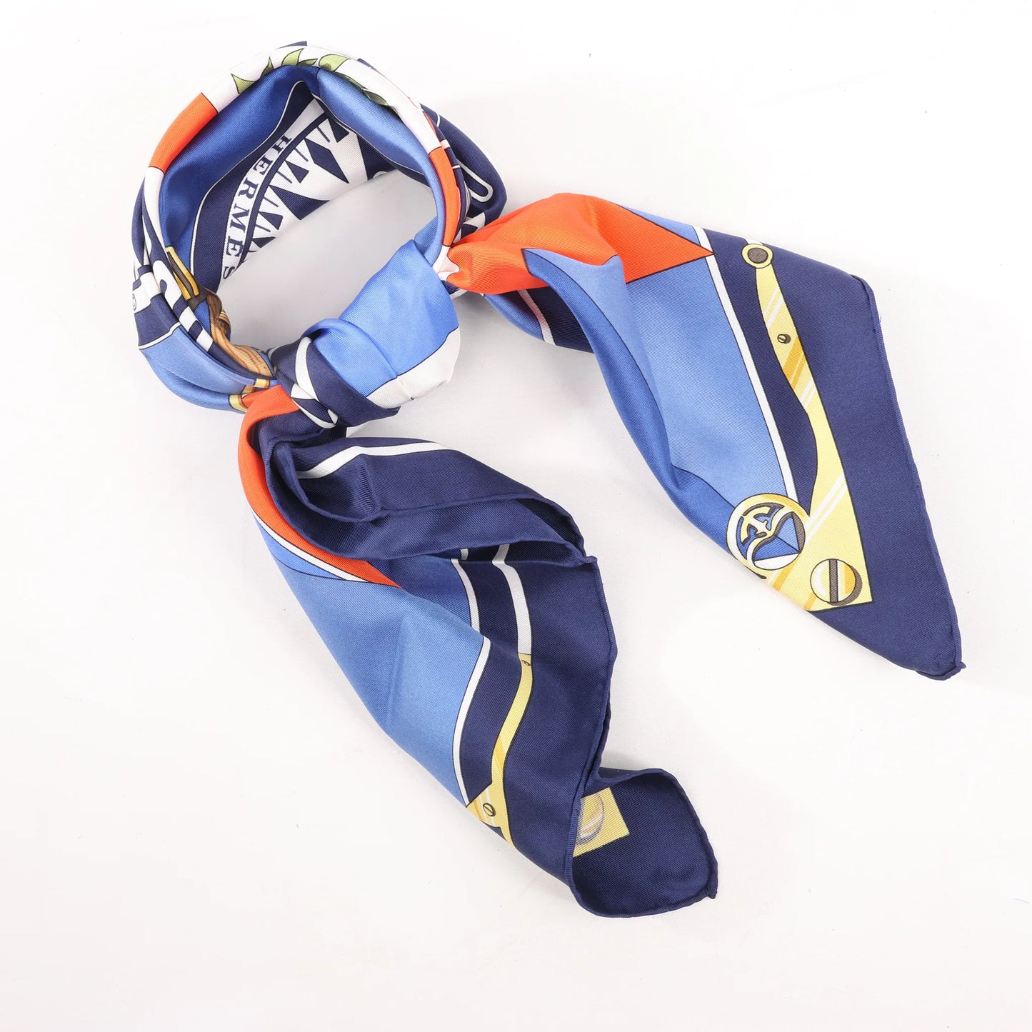 Hermès Carré 90 "SEXTANTS" Silk handkerchief in Blue