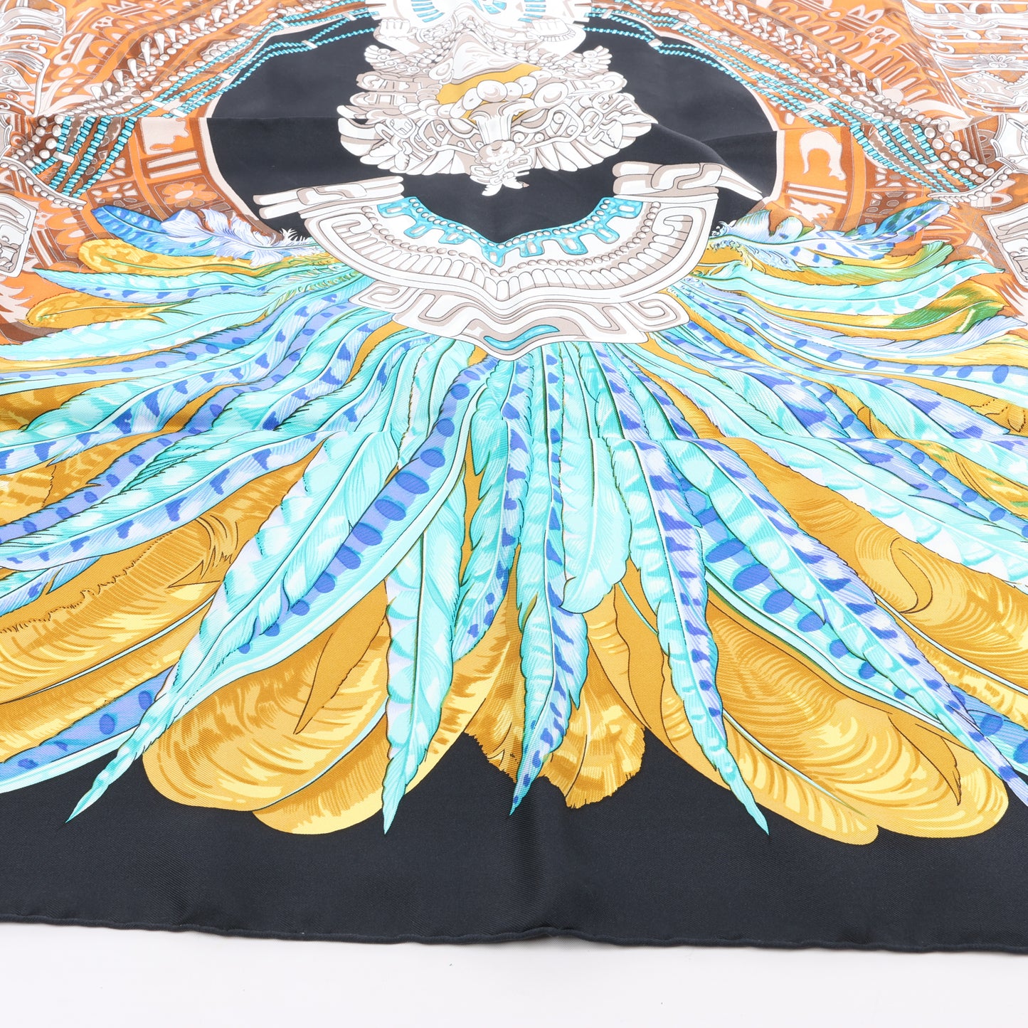 Hermès Carré 90 "Buddha Carnival" Silk handkerchief in Black