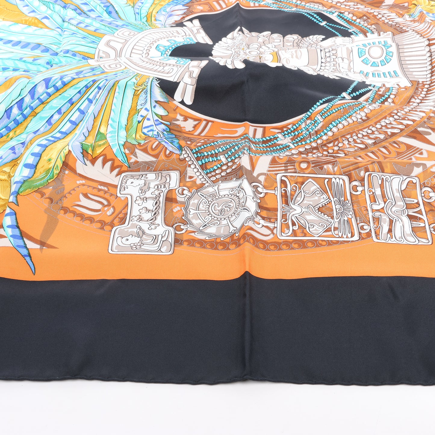 Hermès Carré 90 "Buddha Carnival" Silk handkerchief in Black