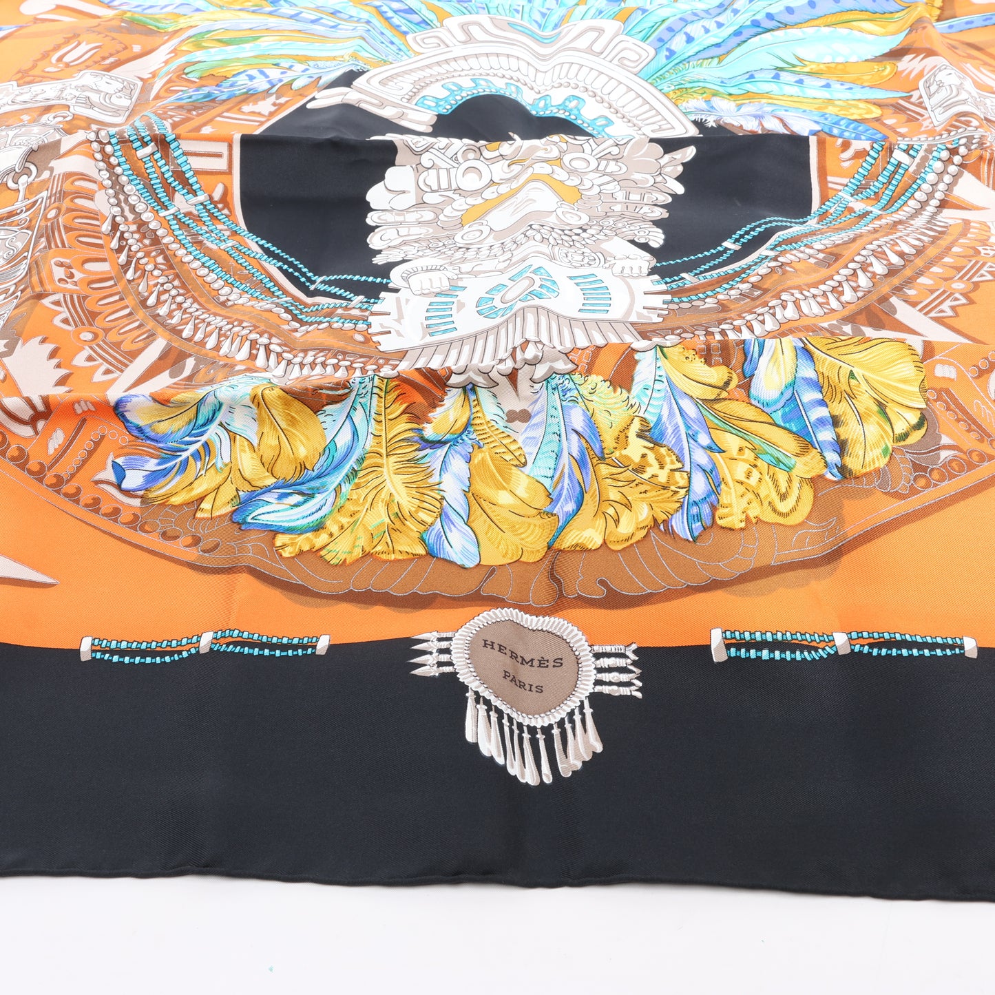 Hermès Carré 90 "Buddha Carnival" Silk handkerchief in Black