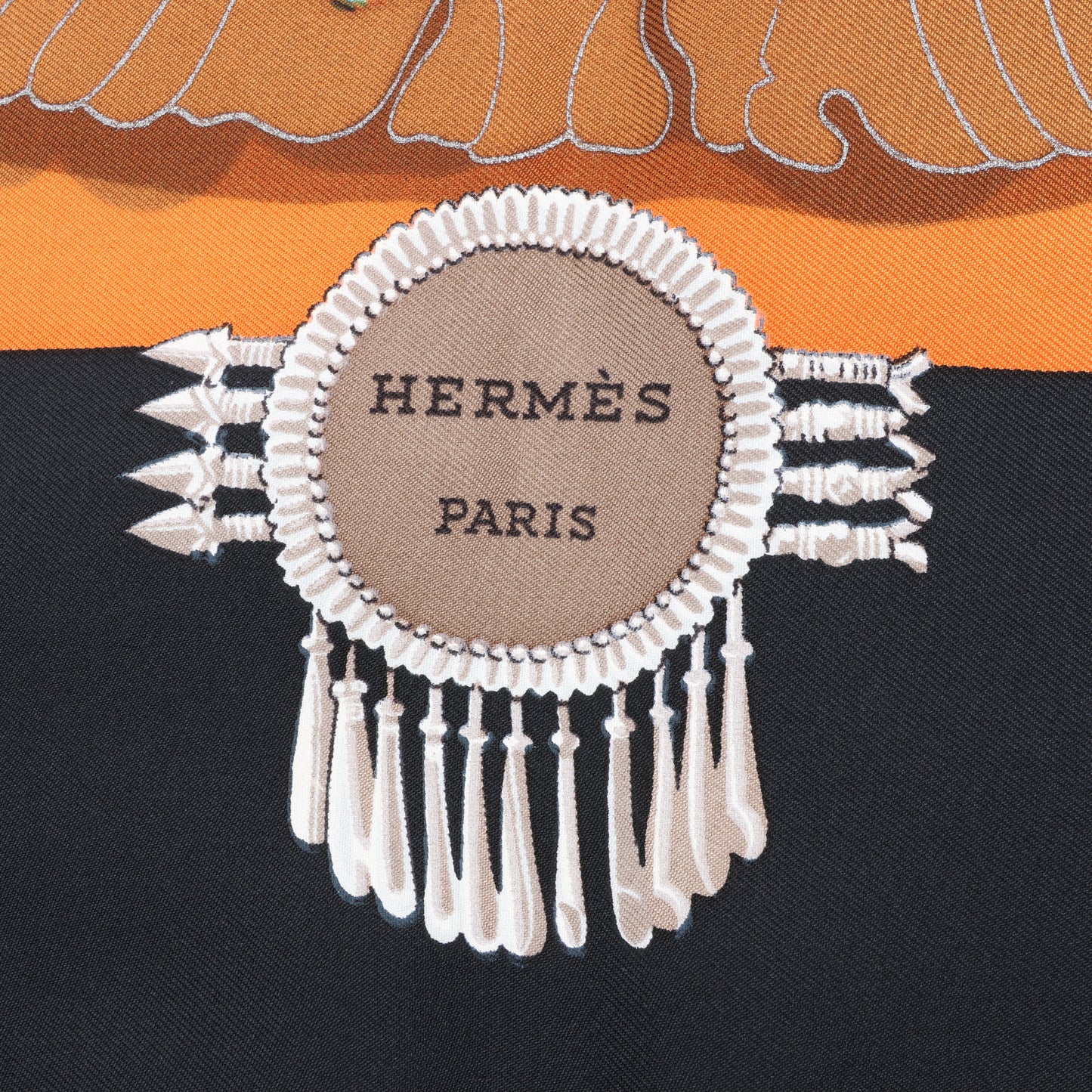 Hermès Carré 90 "Buddha Carnival" Silk handkerchief in Black