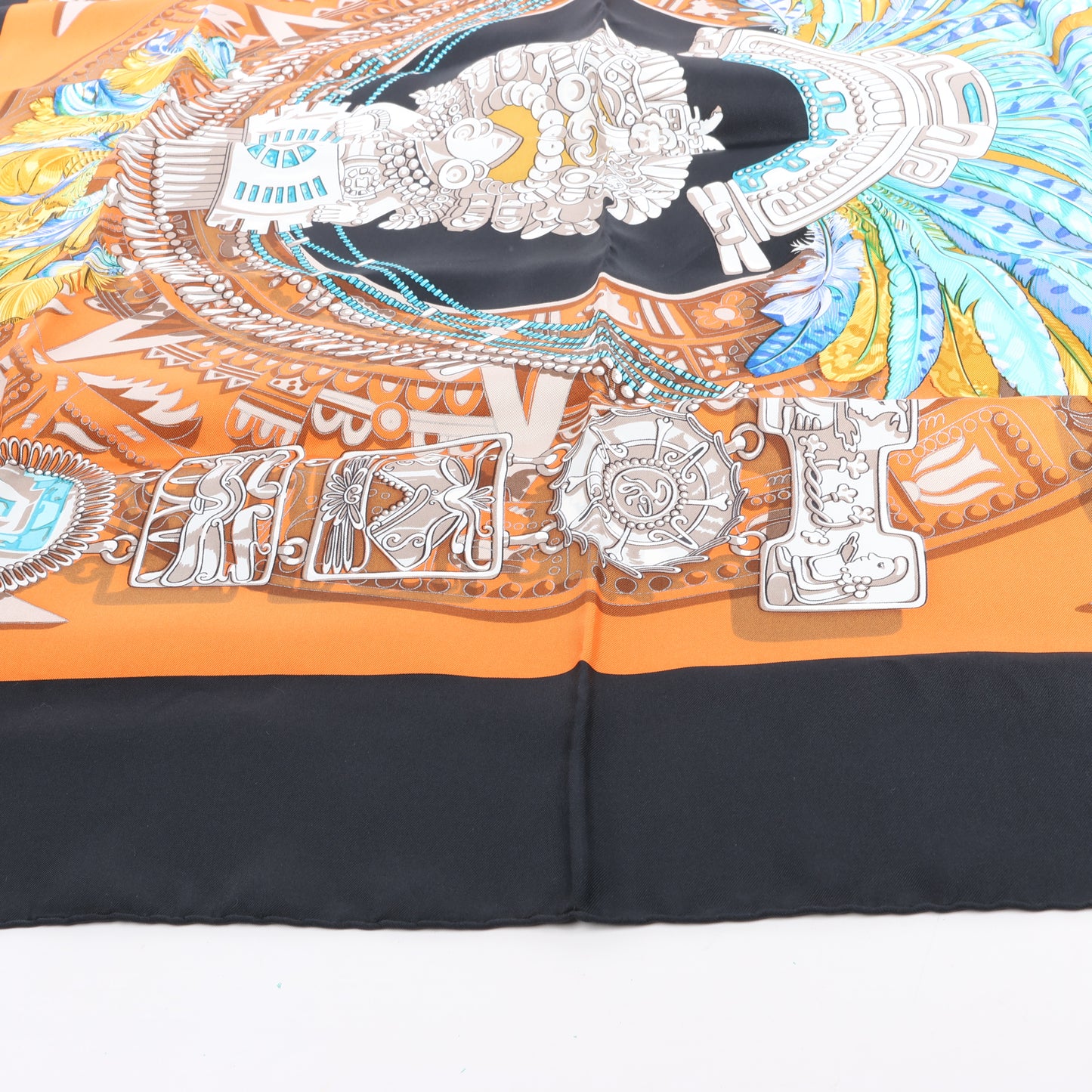 Hermès Carré 90 "Buddha Carnival" Silk handkerchief in Black