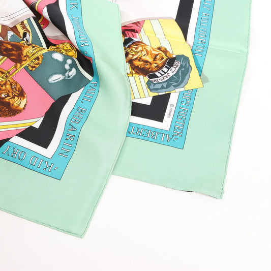 Hermès Carré 90 "THE ORIGINAL NEW ORLEANS CREOLE JAZZ 1923" Silk handkerchief in Green
