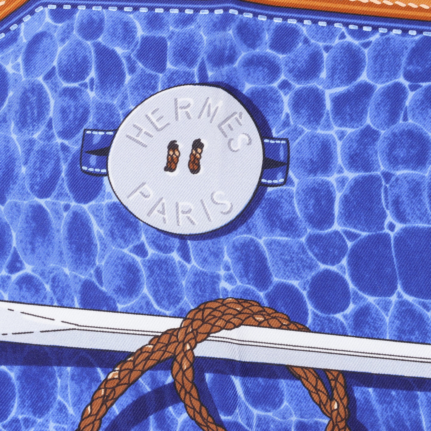 Hermès Carré 90 "TOUT CUIR" 100% Soie Foulard en Bleu Marine