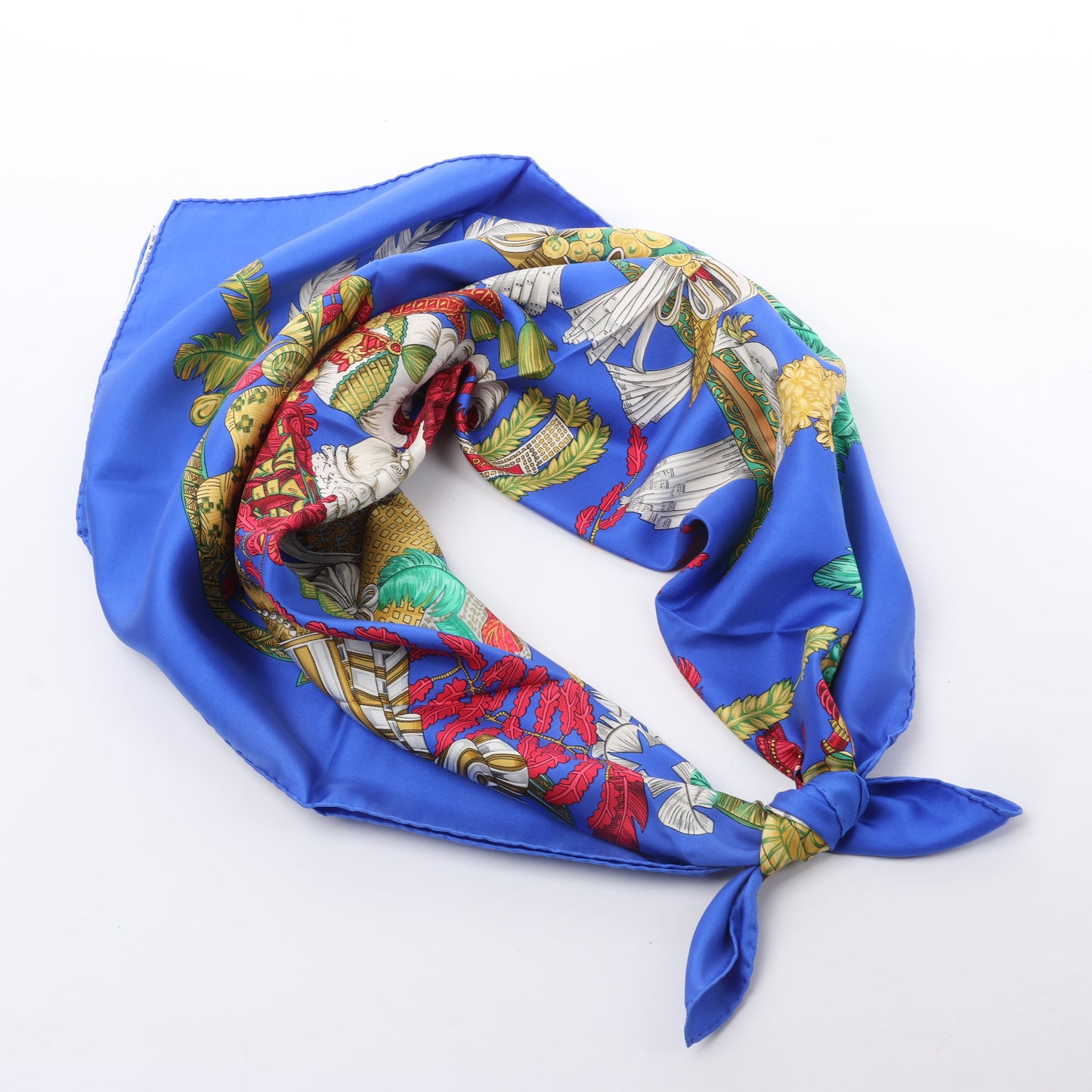 Hermès Carré 90 "Chapeau" Silk handkerchief in Blue