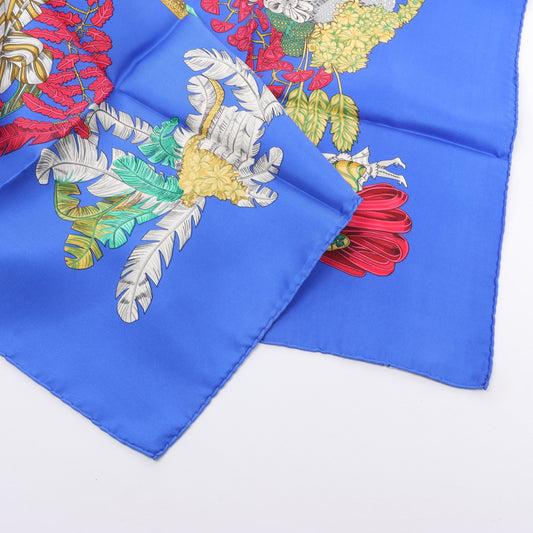 Hermès Carré 90 "Chapeau" Silk handkerchief in Blue