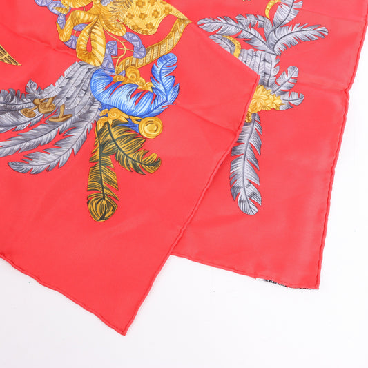 Hermès Carré 90 "Chapeau" Silk handkerchief in Red
