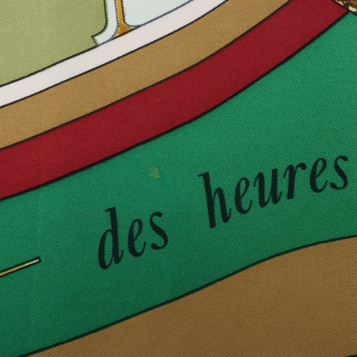 Hermès Carré 90 "La Ronde Des Heures" 100% Soie Foulard en Vert
