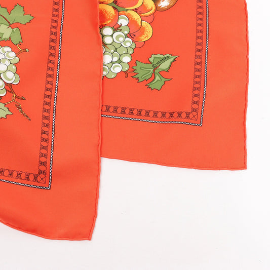 Hermès Carré 90 "SUPPER" Silk handkerchief in Red