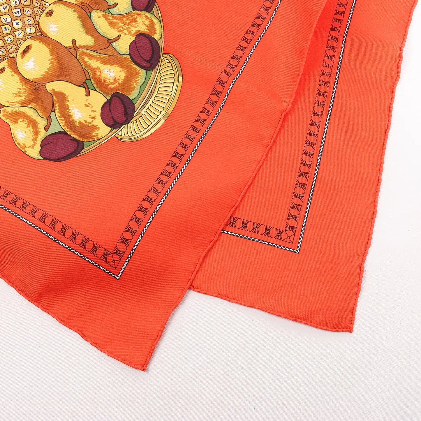 Hermès Carré 90 "SUPPER" Silk handkerchief in Red
