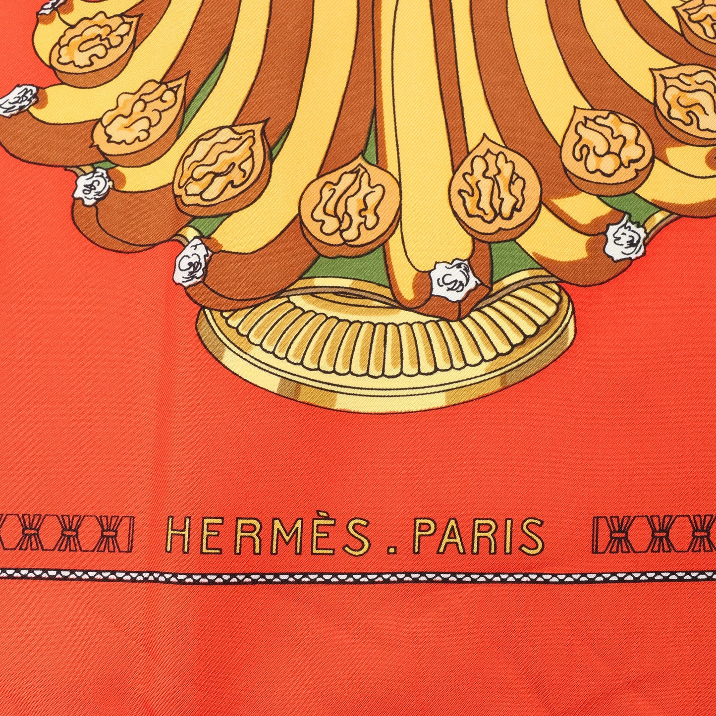 Hermès Carré 90 "SUPPER" Silk handkerchief in Red