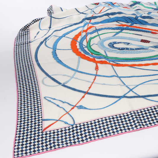 Hermès Carré Geant "Fouets et Badines" Cashemere & Silk Scarf in Multicolor