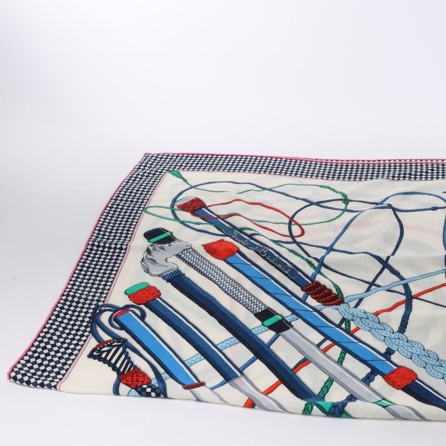 Hermès Carré Geant "Fouets et Badines" Cashemere & Silk Scarf in Multicolor
