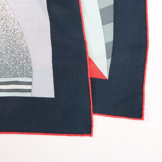 Hermès Carré Geant "La Selle Imaginaire" Cashemere & Silk Scarf in Red