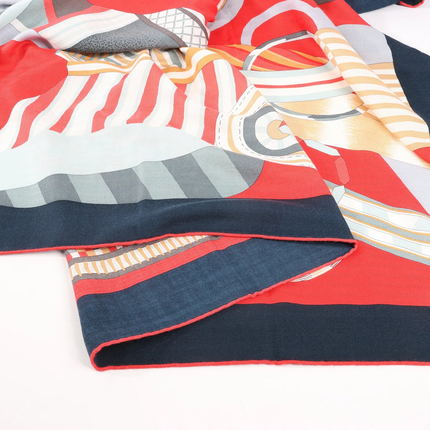 Hermès Carré Geant "La Selle Imaginaire" Cashemere & Silk Scarf in Red
