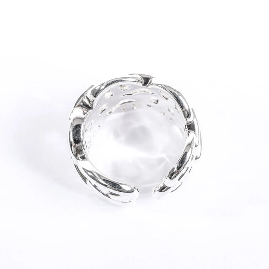 Hermes Chaîne d'Ancre Enchaînée Silver Ring, Size 54 EU