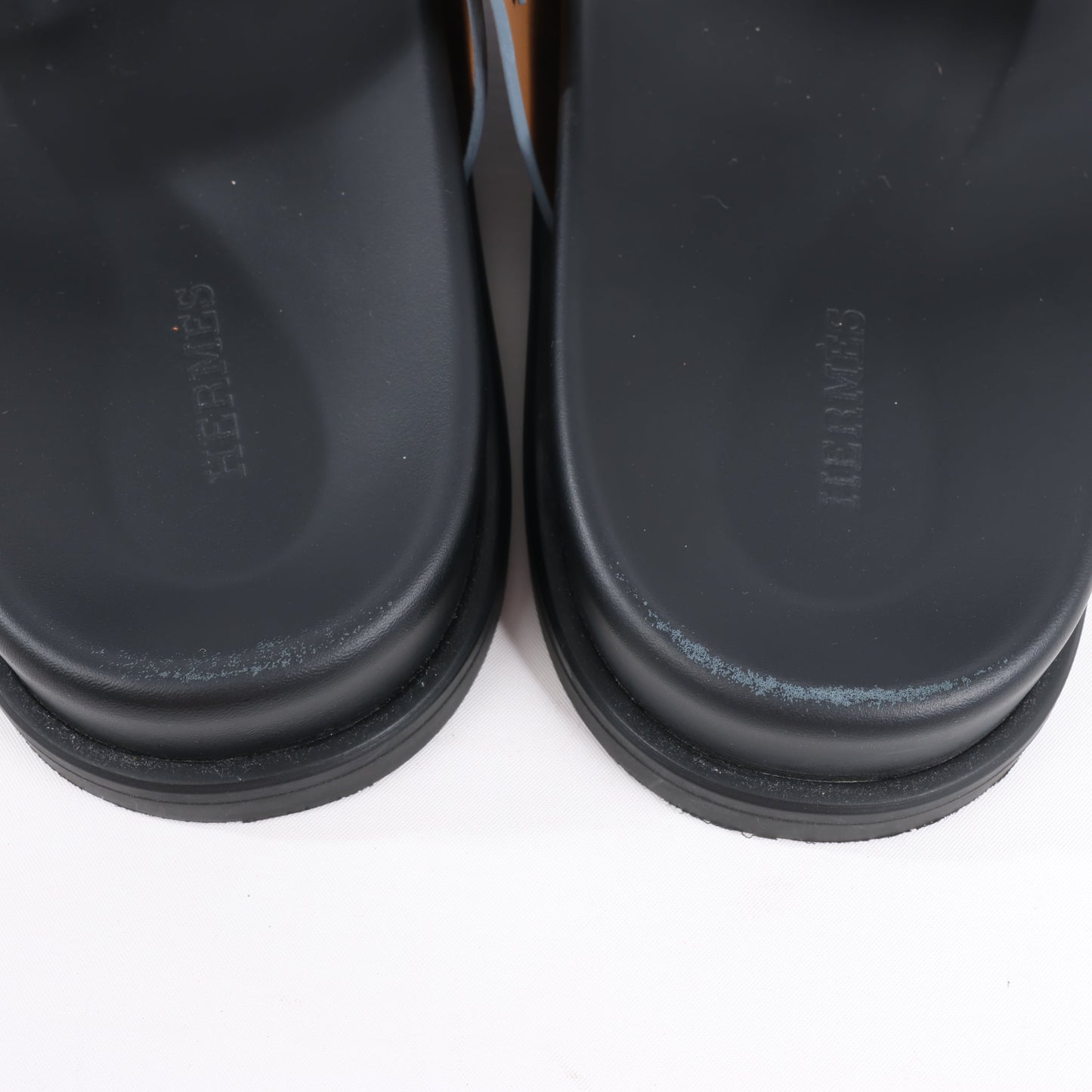 HERMES Cypre Leather Sandals in Brown Velcro Strap, Size 42 EU