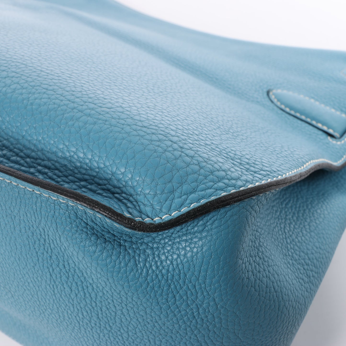 Sac à bandoulière Hermès Jypsière 37 Taurillon Clémence Bleu Jean, garnitures en métal argenté □L : 2008