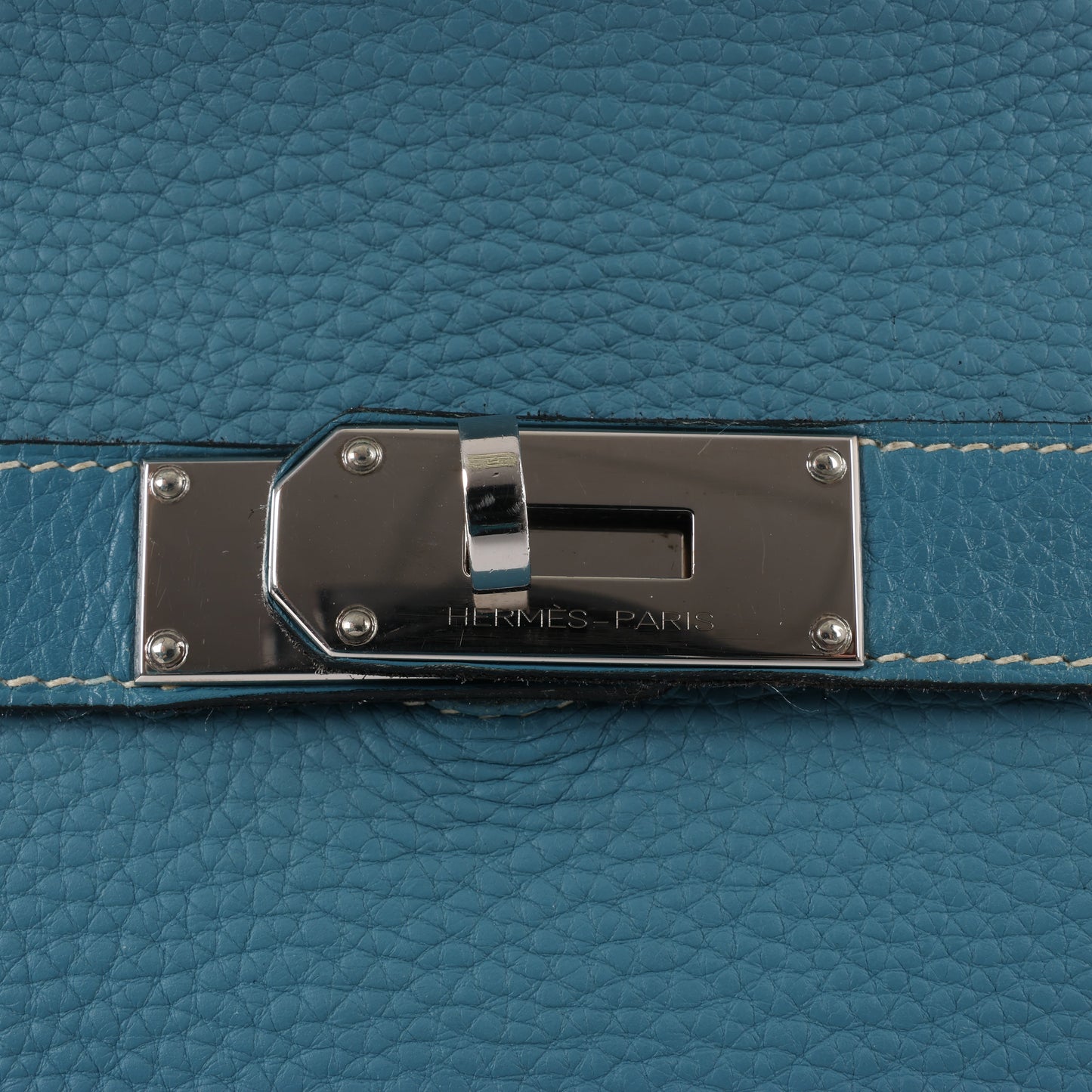 Sac à bandoulière Hermès Jypsière 37 Taurillon Clémence Bleu Jean, garnitures en métal argenté □L : 2008