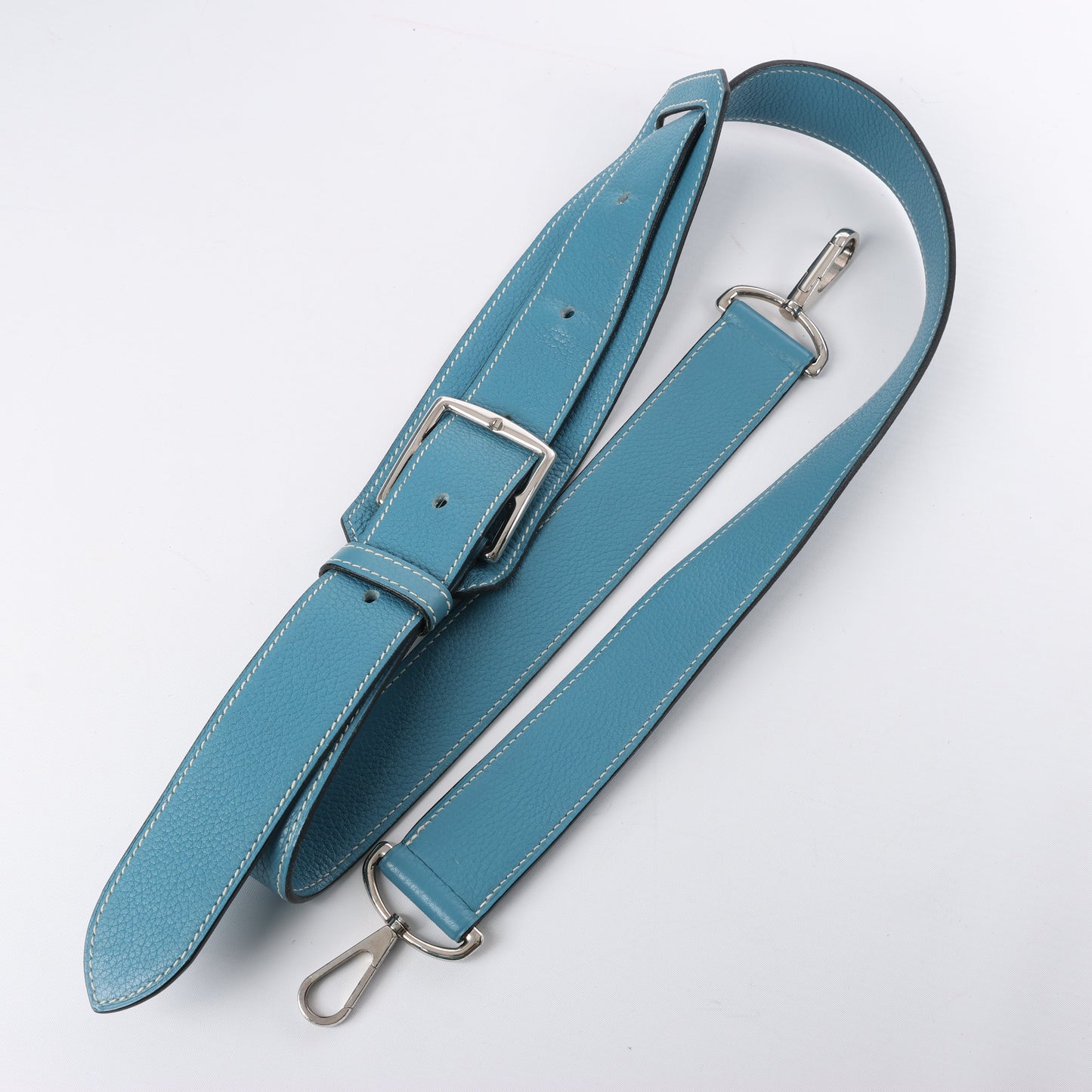 Sac à bandoulière Hermès Jypsière 37 Taurillon Clémence Bleu Jean, garnitures en métal argenté □L : 2008