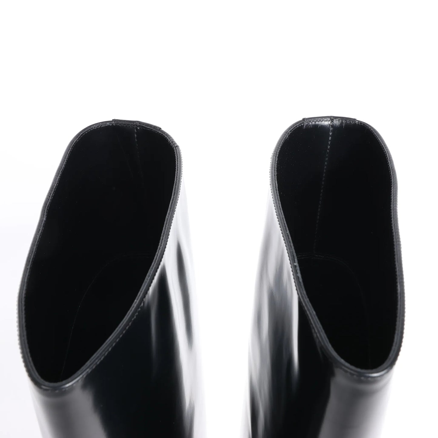 Hermes New Jersey Leather Long Boots in Black, Size 38 EU