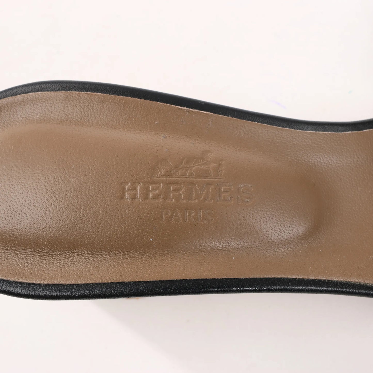 HERMES OASIS Leather Sandals in Black, Size 36.5 EU