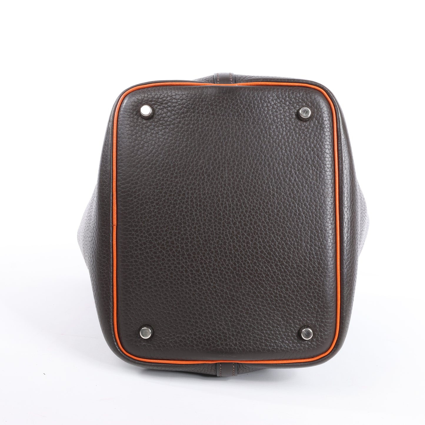 HERMES Picotan 22 MM Eclat Taurillon Clémence Chocolat x orange Garniture Métal Argenté □I : 2005