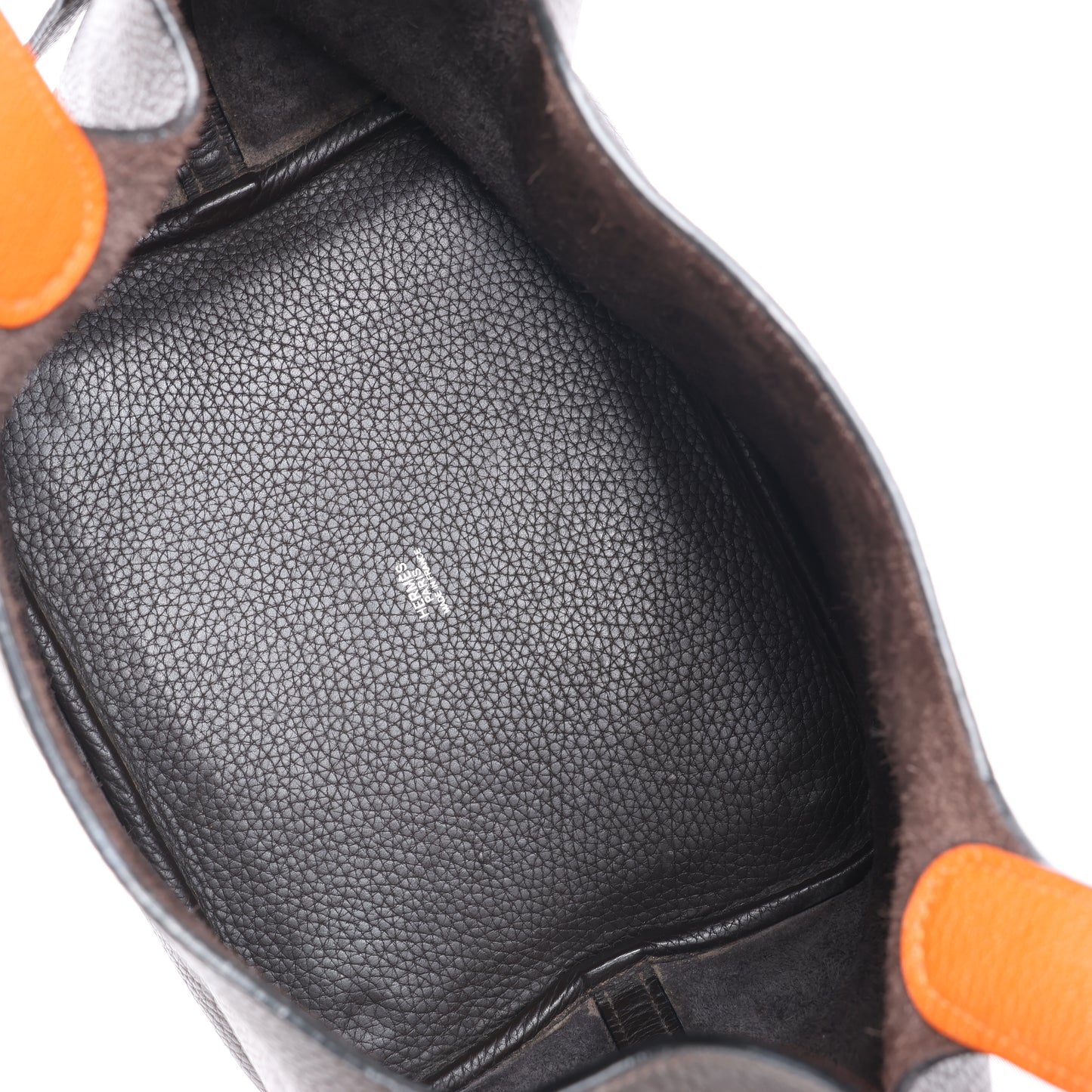 HERMES Picotan 22 MM Eclat Taurillon Clémence Chocolat x orange Garniture Métal Argenté □I : 2005