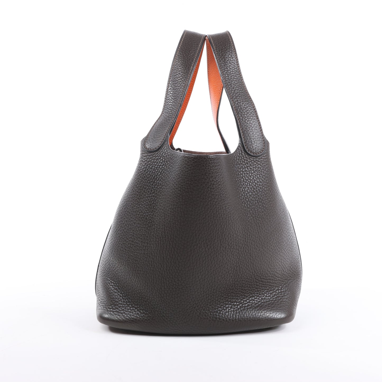 HERMES Picotan 22 MM Eclat Taurillon Clémence Chocolat x orange Garniture Métal Argenté □I : 2005
