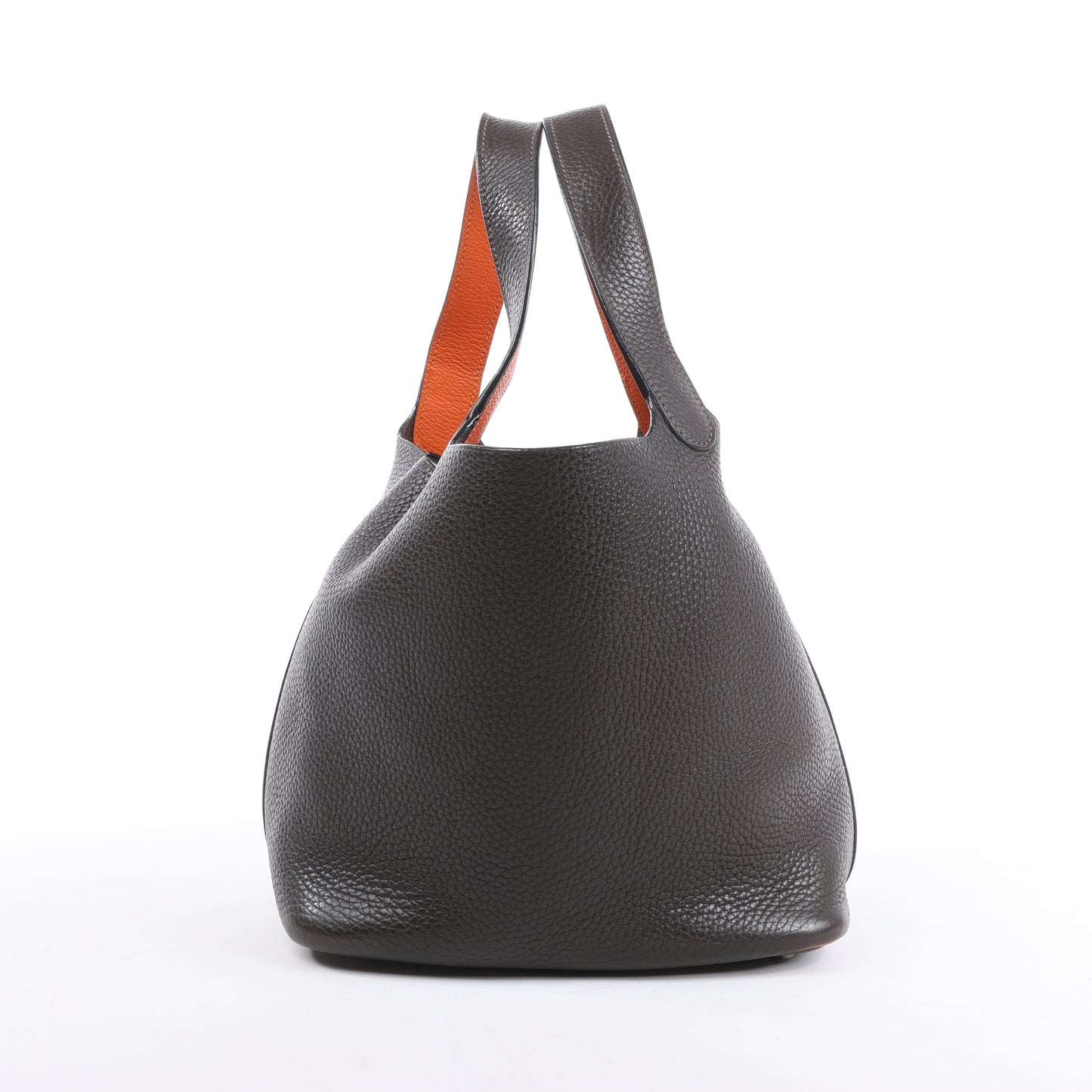 HERMES Picotan 22 MM Eclat Taurillon Clémence Chocolat x orange Garniture Métal Argenté □I : 2005